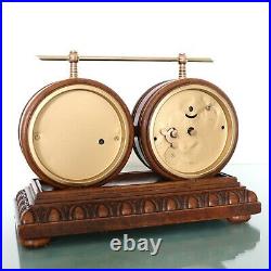 JUNGHANS Mantel TOP Clock Barometer 1906 Antique VERY RARE Wood WORKING! Germany