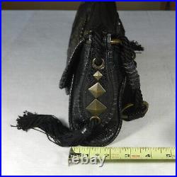 JUST CAVALLI Black Croc Leather DRAGON Studded VINTAGE Shoulder Bag VERY RARE