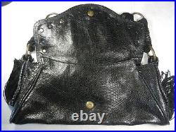 JUST CAVALLI Black Croc Leather DRAGON Studded VINTAGE Shoulder Bag VERY RARE