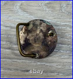 Jaguar Cars LTD Coventry 1950s Brass Belt Buckle Coin Shaped Very Rare