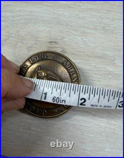 Jaguar Cars LTD Coventry 1950s Brass Belt Buckle Coin Shaped Very Rare