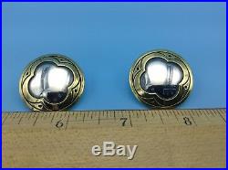 James Avery Sterling Silver & Brass Round Earrings Retired Very RARE