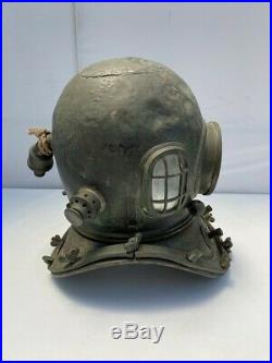 Japanese Antique Diving Helmet with Nameplate and items Vintage Very Rare Q18