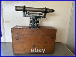 Japanese vintage surveying machine brass with wooden box Very Rare from Japan