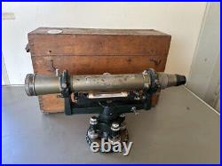 Japanese vintage surveying machine brass with wooden box Very Rare from Japan