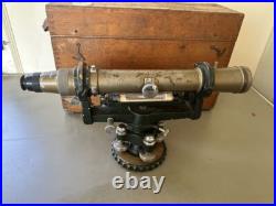 Japanese vintage surveying machine brass with wooden box Very Rare from Japan