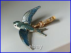 Juicy Couture Blue Pave Crystal Sparrow Bird Charm Movable Wings Very Rare