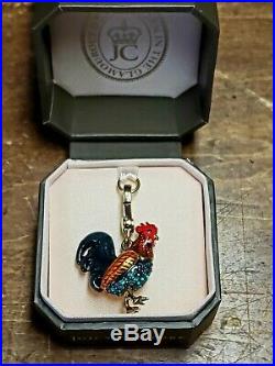 Juicy Couture Rooster Pave Crystal & Gold Charm Pendant VERY RARE New in Box