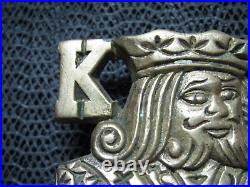 KING HOLDEM POKER BRASS HIPPIE BELT BUCKLE! VINTAGE! VERY RARE! AMINCO! 1970s