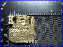 KING HOLDEM POKER BRASS HIPPIE BELT BUCKLE! VINTAGE! VERY RARE! AMINCO! 1970s