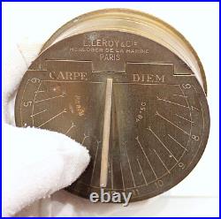 L. Leroy & Cie Paris Antique brass sun clock very rare