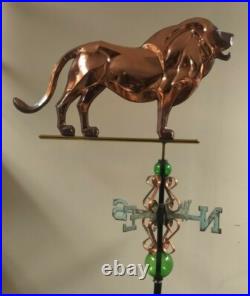 LARGE LION Weathervane, Very rare, Copper, ALL PARTS, sold as shown. No roof mount