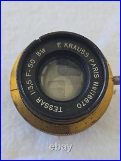LOOK VERY RARE Zeiss E. Krauss Lens Paris Tessar 13,5/F-50 No. 118870