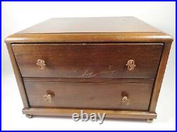 LOOK Vintage Wood Turntable Case Wooden Drawer Brass Legs Nice Knobs VERY RARE