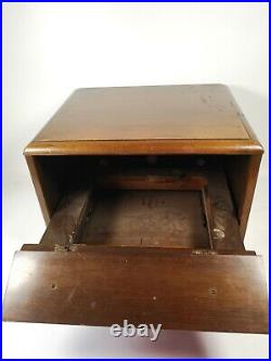 LOOK Vintage Wood Turntable Case Wooden Drawer Brass Legs Nice Knobs VERY RARE