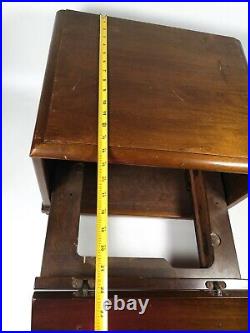 LOOK Vintage Wood Turntable Case Wooden Drawer Brass Legs Nice Knobs VERY RARE