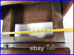 LOOK Vintage Wood Turntable Case Wooden Drawer Brass Legs Nice Knobs VERY RARE