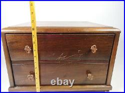 LOOK Vintage Wood Turntable Case Wooden Drawer Brass Legs Nice Knobs VERY RARE