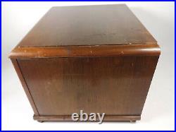 LOOK Vintage Wood Turntable Case Wooden Drawer Brass Legs Nice Knobs VERY RARE