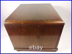 LOOK Vintage Wood Turntable Case Wooden Drawer Brass Legs Nice Knobs VERY RARE