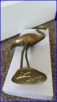 Large 13.5 Brass Flamingo Statue VERY RARE
