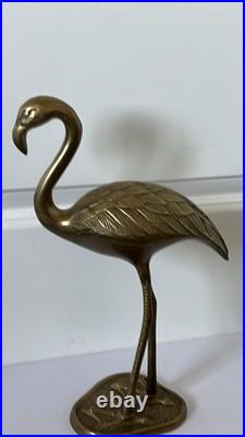 Large 13.5 Brass Flamingo Statue VERY RARE