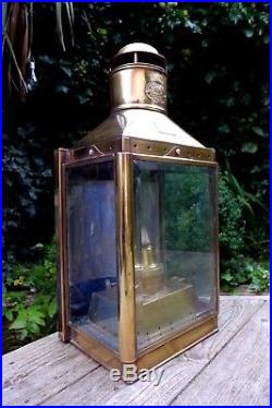 Large Brass Ships Oil Lantern Light Made By Harvie & Co Ltd Birmingham Very Rare