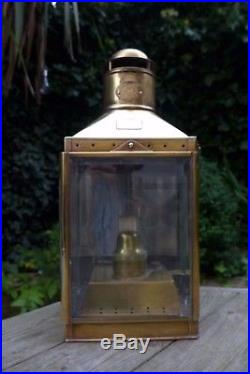 Large Brass Ships Oil Lantern Light Made By Harvie & Co Ltd Birmingham Very Rare