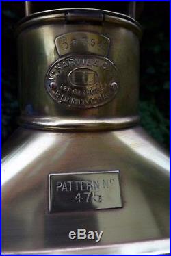 Large Brass Ships Oil Lantern Light Made By Harvie & Co Ltd Birmingham Very Rare