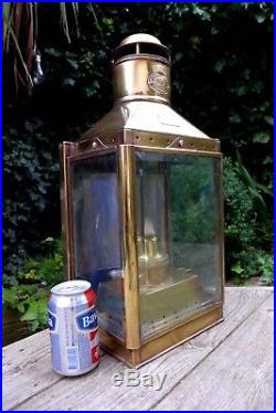 Large Brass Ships Oil Lantern Light Made By Harvie & Co Ltd Birmingham Very Rare