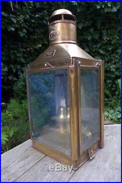 Large Brass Ships Oil Lantern Light Made By Harvie & Co Ltd Birmingham Very Rare