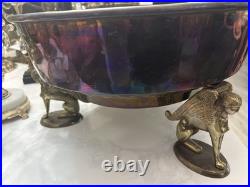 Large Brass Sphinx Pedestal With Removable Bowl Very Rare