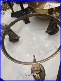 Large Brass Sphinx Pedestal With Removable Bowl Very Rare