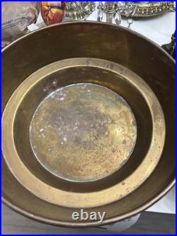 Large Brass Sphinx Pedestal With Removable Bowl Very Rare