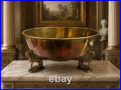 Large Brass Sphinx Pedestal With Removable Bowl Very Rare