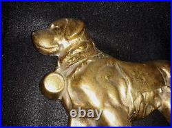 Large Solid Brass St Bernard Dog 12'' bookend or doorstop VERY UNIQUE and RARE