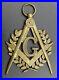 Late-18th-Century-French-Brass-Mason-G-Square-Compass-Pendant-VERY-RARE-01-yzt