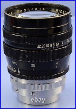 Leica Ltm Sm Nikon Rangefinder Nikkor-s. C 85mm F1.5 Lens +shade +caps Very Rare