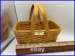Longaberger VERY RARE Minature Office Market Basket With Brass Tag