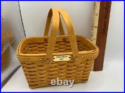 Longaberger VERY RARE Minature Office Market Basket With Brass Tag