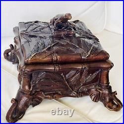 Maitland-Smith Decorative Elephants/lizard Box Solid Brass/bronze VERY RARE