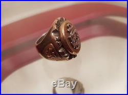 Mens Ring Usn Marines Fine Light Trading Massive Brass & Silver Ring Very Rare