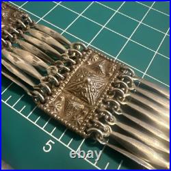 Mexico MID Century Pyramids Silver Brass Bracelet Very Rare Estate Find