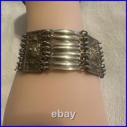 Mexico MID Century Pyramids Silver Brass Bracelet Very Rare Estate Find