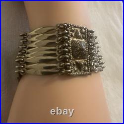 Mexico MID Century Pyramids Silver Brass Bracelet Very Rare Estate Find