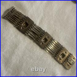 Mexico MID Century Pyramids Silver Brass Bracelet Very Rare Estate Find