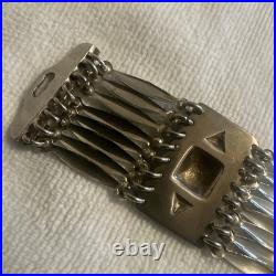 Mexico MID Century Pyramids Silver Brass Bracelet Very Rare Estate Find