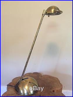 Mid Century Modern Koch & Lowy OMI Brass Adjustable Desk Table Lamp / Very Rare