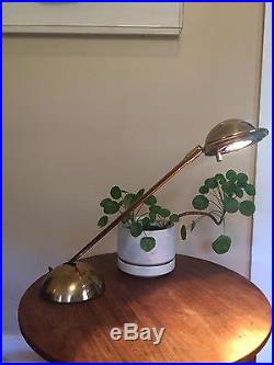 Mid Century Modern Koch & Lowy OMI Brass Adjustable Desk Table Lamp / Very Rare