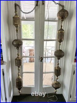 Moroccan Hanging Metal Lanterns Set of 9 Vintage Style Decor-very Rare Find